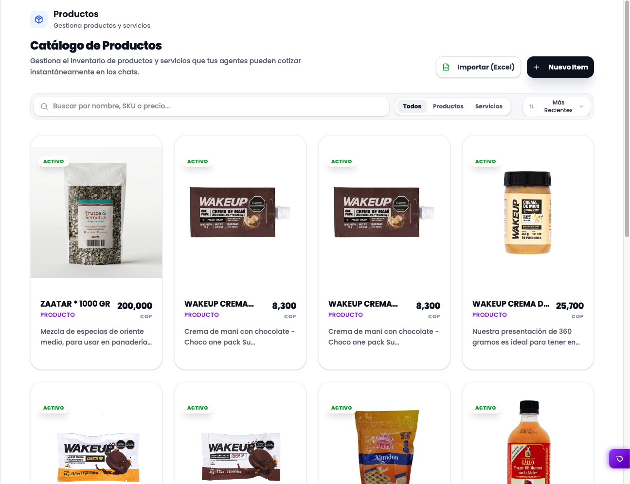 Catálogo de productos en Orvyz